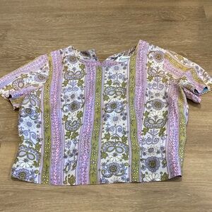 Vintage multicolor floral blouse